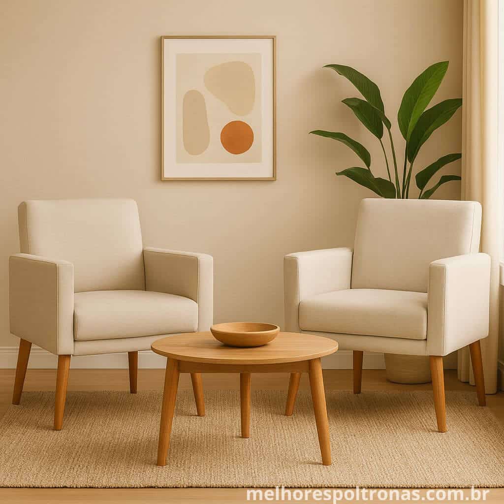Kit de 2 poltronas decorativas, a opção com melhor custo-benefício e mais bem avaliada para salas de estar.