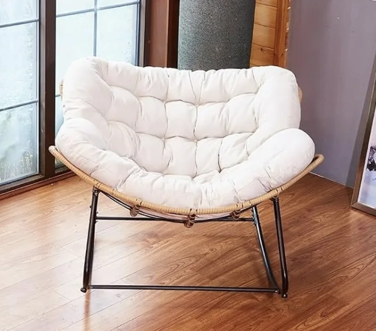 Poltrona de balanço Nut Chair com almofada off white