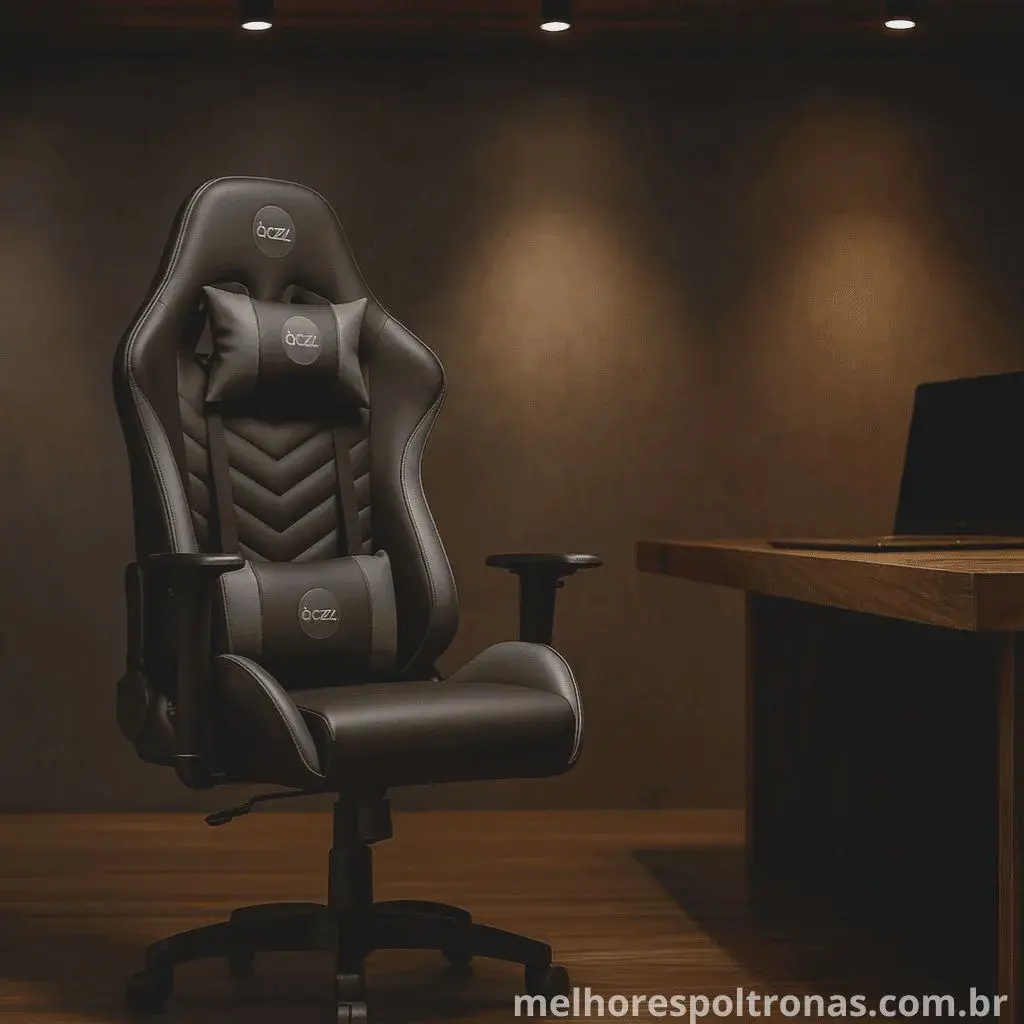Cadeira gamer premium Dazz Elite Pro em couro PU, o trono de luxo com pistão Classe 4 para o máximo de conforto e durabilidade.