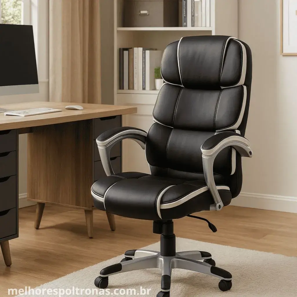 Cadeira de escritório Presidente em couro PU, a escolha executiva que une conforto e uma imagem de sofisticação.