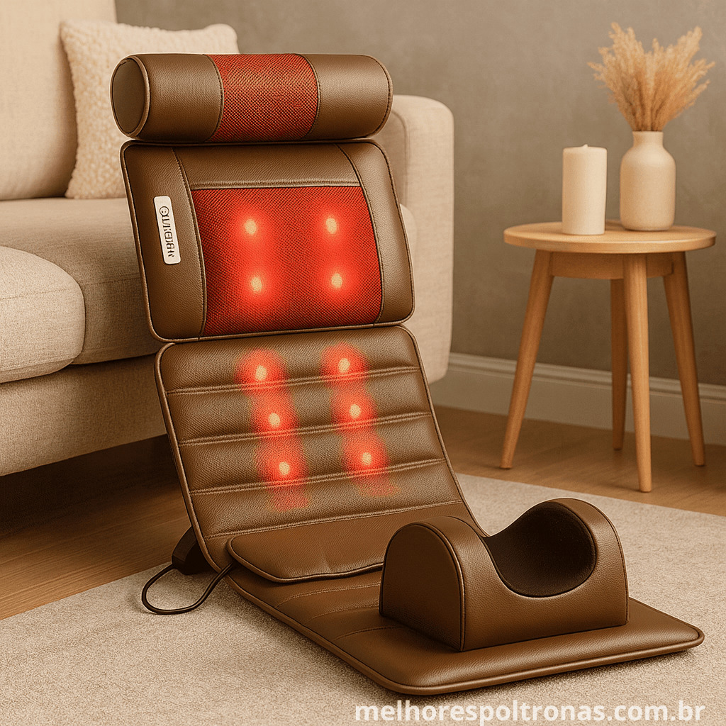 Assento de massagem Shiatsu portátil, a solução versátil e acessível para transformar qualquer cadeira.
