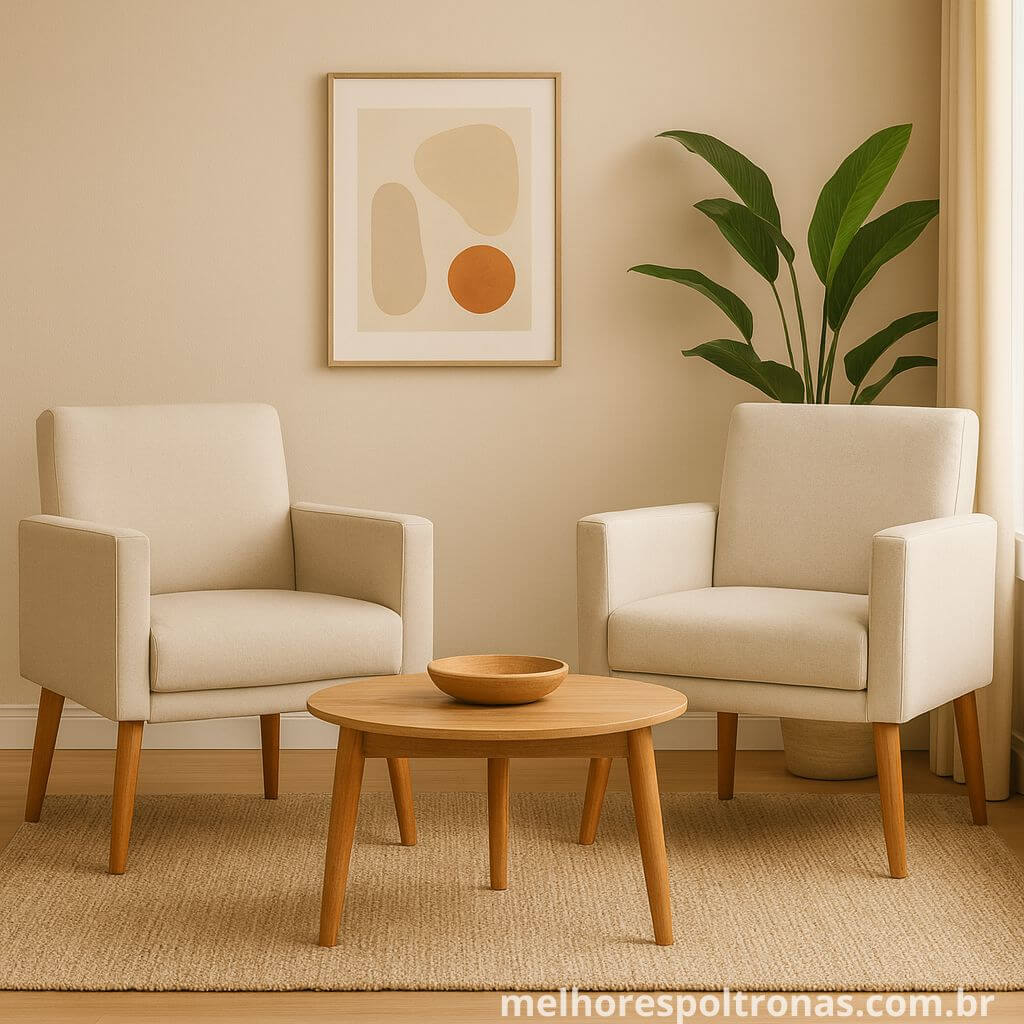 Kit de 2 poltronas decorativas, a opção com melhor custo-benefício e mais bem avaliada para salas de estar.
