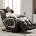 Homem relaxando na melhor poltrona de massagem com gravidade zero, o guia definitivo para seu spa em casa.