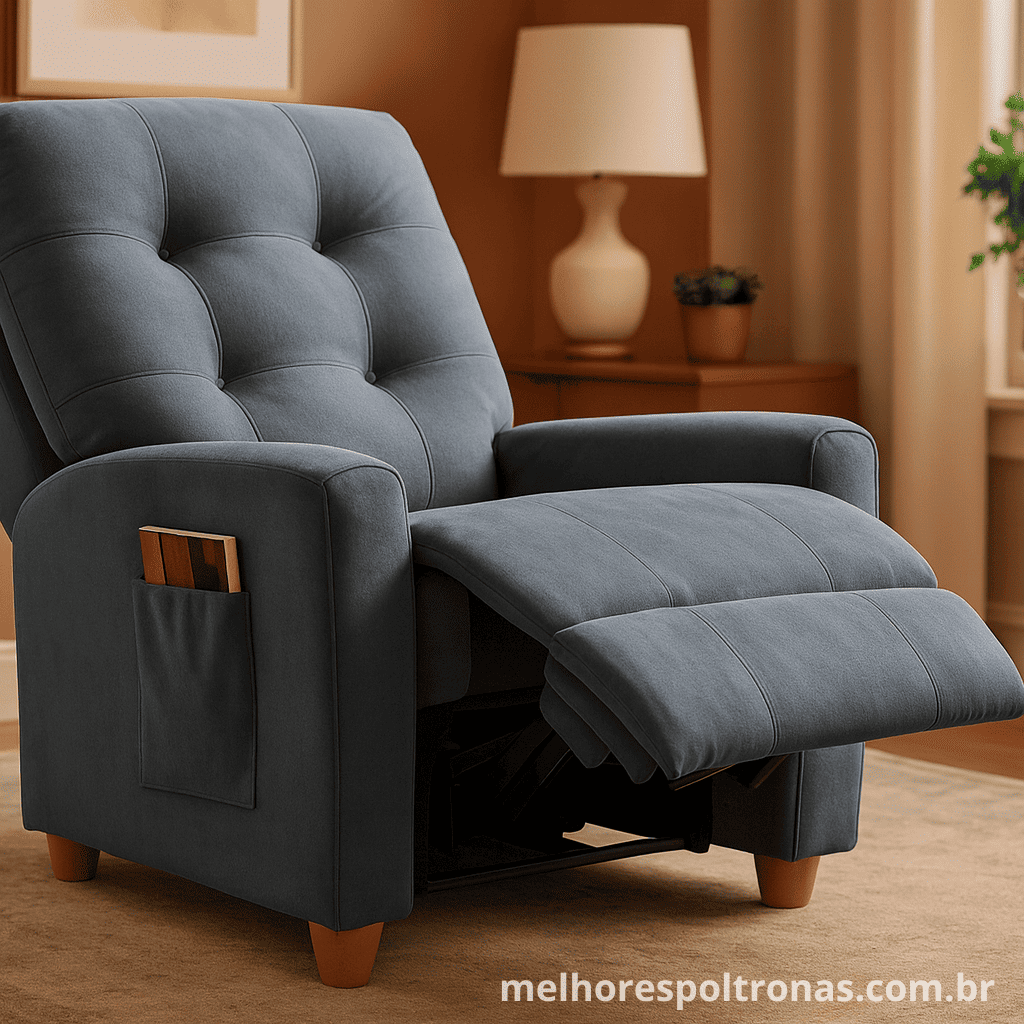 Poltrona do Papai reclinável com suporte lombar reforçado, a melhor escolha de conforto para quem sente dor na coluna.