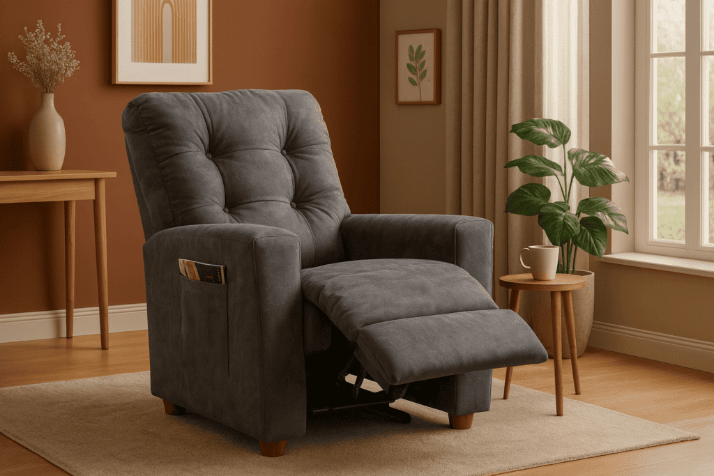 Poltrona reclinável de tecido Suede, a campeã de vendas e melhor opção em custo-benefício com excelentes avaliações.