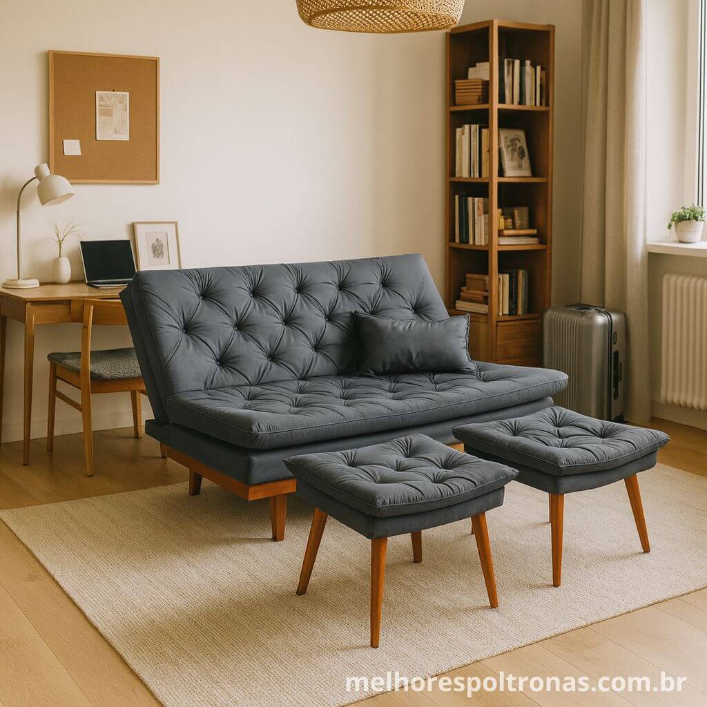 Sofá-cama moderno modelo Caribe, a solução 2 em 1 mais bem avaliada para quem precisa de conforto e versatilidade.