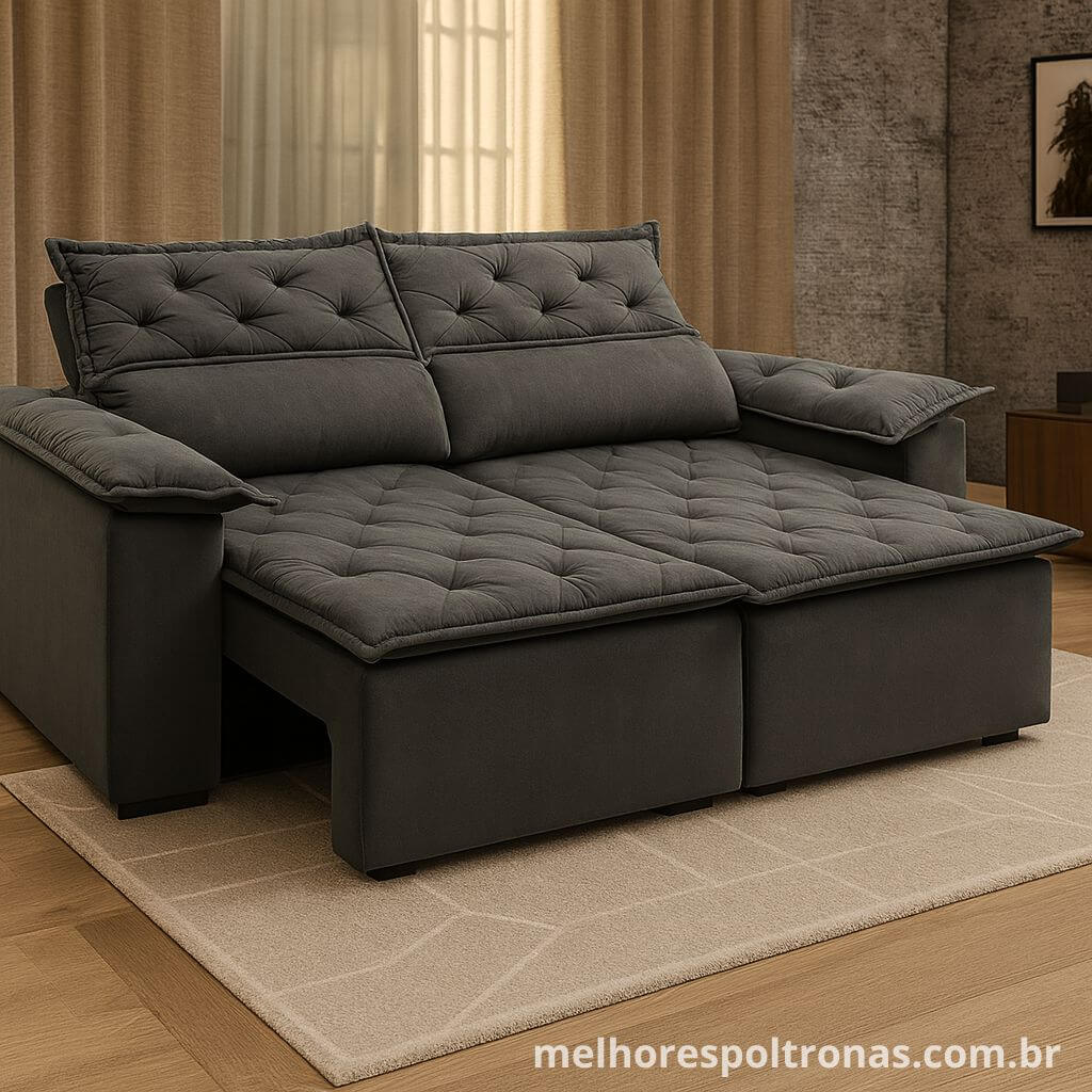 O melhor sofá retrátil e reclinável, modelo Cama Inbox, a escolha campeã de vendas e avaliações na Amazon.