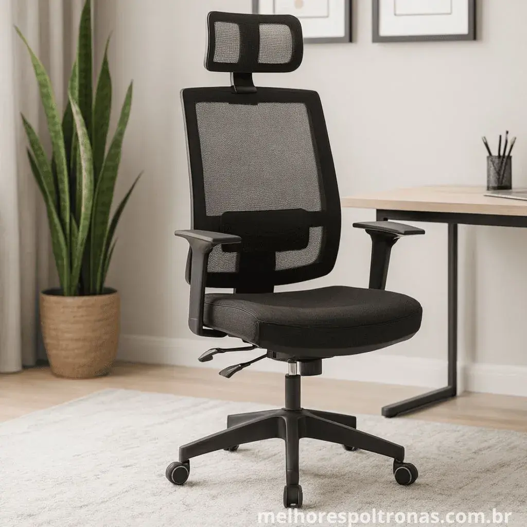 Cadeira ergonômica para home office, representando a categoria de melhores cadeiras para trabalhar com conforto.